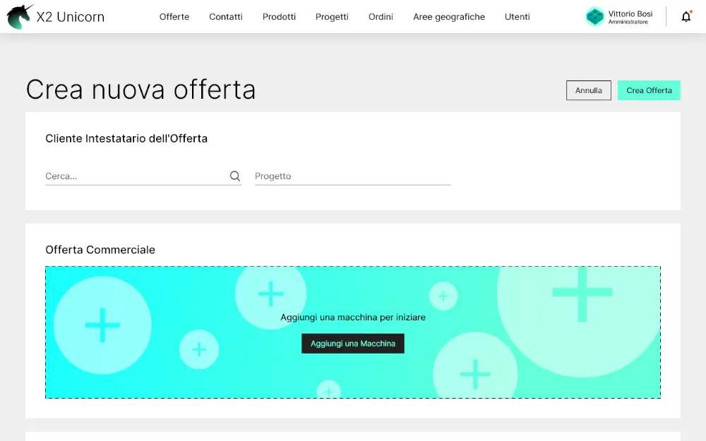 La funzionalità chiave: creazione di offerte commerciali.