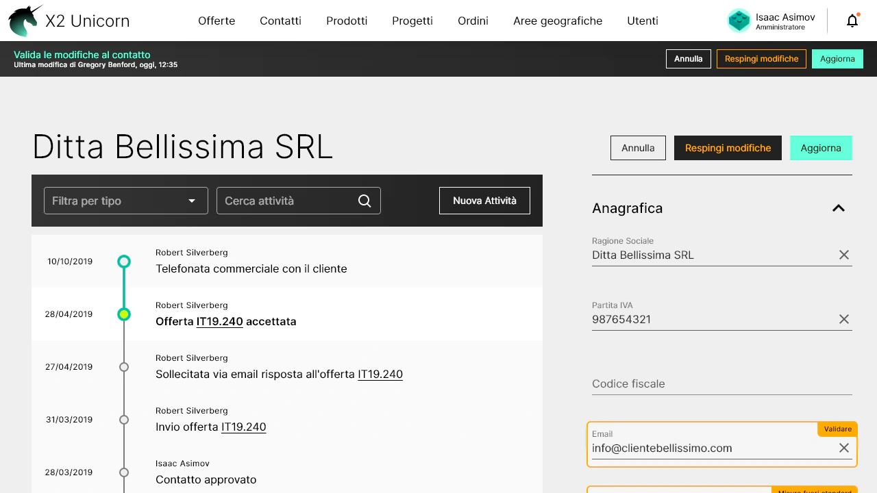 Se si inseriscono misure o sconti non standard, un responsabile deve approvarle prima che sia possibile inviare l’offerta.